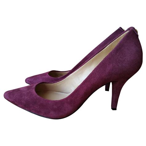 women suede pumps plum michael kors